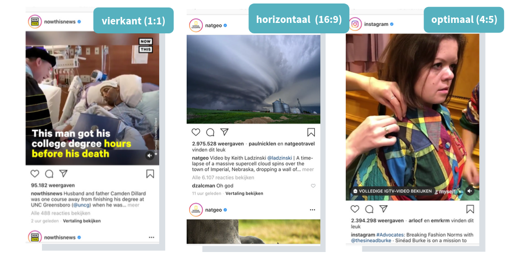 Instagram video afmetingen