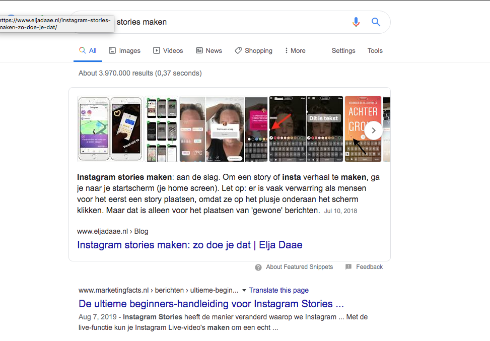 featured snippet Elja